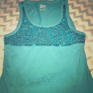 blue sequence tank top